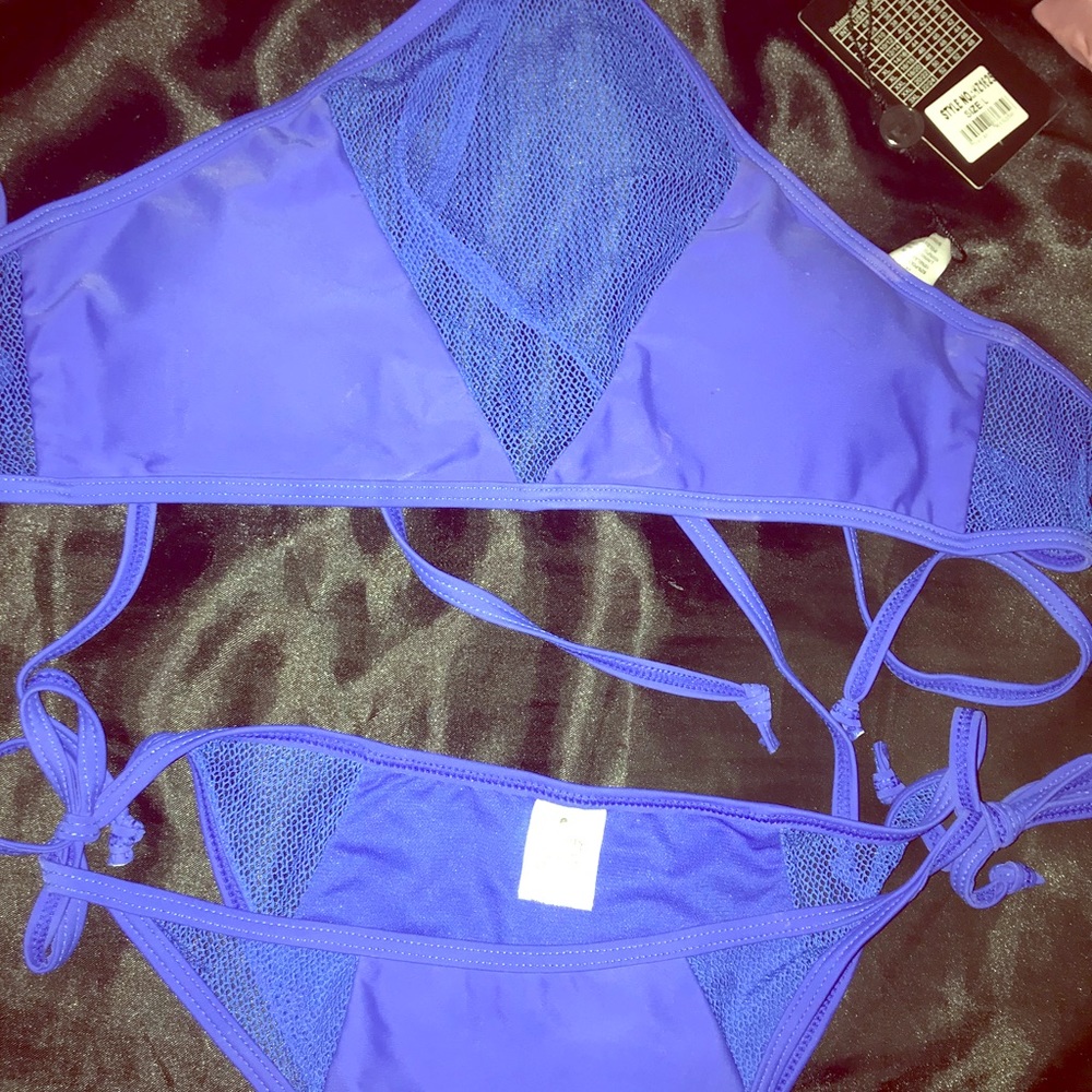 New halter blue bikini